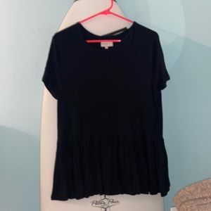 Black Ruffle Tee